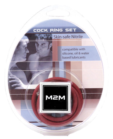 M2m Nitrile Cock Ring - Pack Of 3 Dark Blue