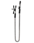 Spartacus Adjustable Alligator Nipple Clamps W-silver Chain