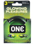 One Glowing Pleasures Condoms - Box Of 3