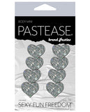 Pastease Mini Glitter Hearts - Silver Pack Of 8