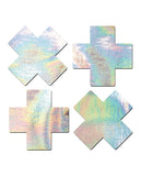 Pastease Holographic Plus X - Silver O-s Pack Of 2 Pair