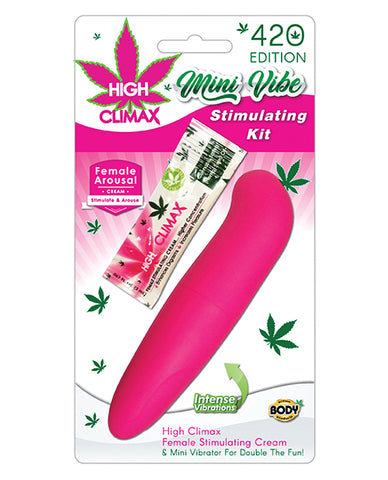 High Climax Mini Vibe Stimulating Kit W-hemp Seed Oil - Pink