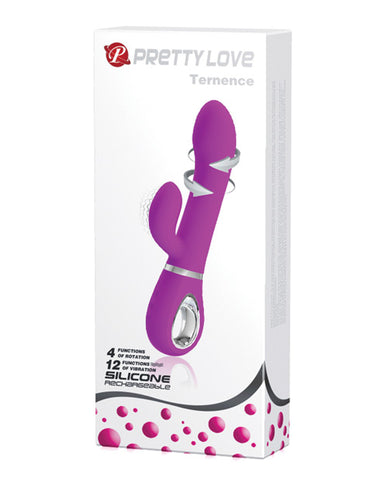 Pretty Love Terrence Liquid Silicone Rotating Head Rabbit - Pink