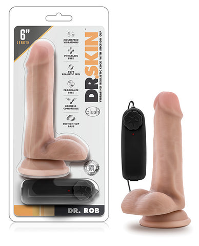 Blush Dr. Skin Dr. Rob 6" Cock W/suction Cup - Vanilla