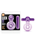 Blush Play With Me Lick It Vibrating Double Strap Cockring - Purple