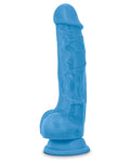 Blush Neo Dual Density 7.5" Cock W-balls - Neon Blue