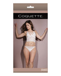 Classic Scallop Stretch Lace Bralette & Crotchless Panty White