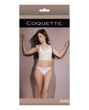 Classic Scallop Stretch Lace Bralette & Crotchless Panty White