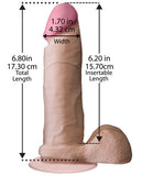 Realistic 6" Ultraskyn Cock W/balls - White