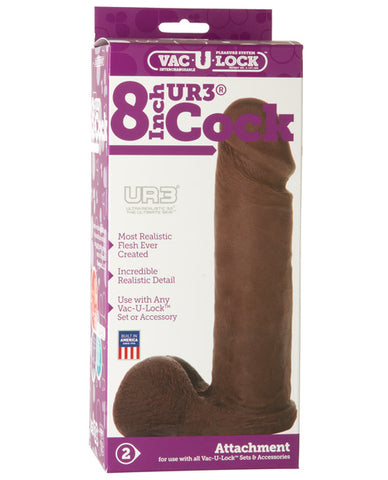 Vac-u-lock 8" Ultraskyn Cock Attch. - Brown