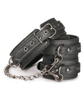 Easy Toys Faux Leather Collar W-handcuffs - Black