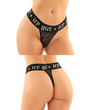 Vibes Buddy Pack Icy Girl Metallic Boy Brief & Lace Thong Black