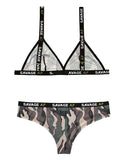 Vibes Savage Af Bralette & Cheeky Panty Camouflage