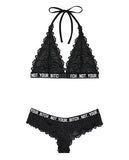 Vibes Not Your Bitch Bralette & Cheeky Panty Black