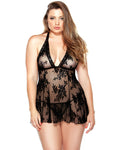 Curve Stretch Lace Chemise & Matching G-string