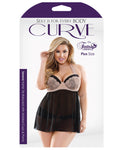 Curve Serena Halter Babydoll & Panty Black/pink