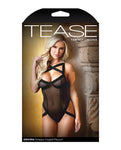 Tease Serafina Strappy Playsuit W/snap Crotch Black