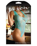 Vixen Just Because Strappy Stretch Lace Teddy Aqua