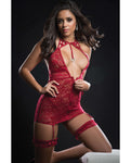 Halter Garter Dress W/zipper Front O/s