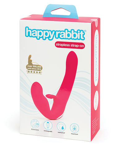 Happy Rabbit Strapless Strap On Rabbit Vibe - Pink