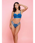 Anastasia Lace Bra & Thong Blue