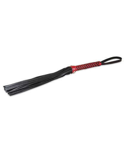 Sultra 16" Lambskin Flogger Classic Weave Grip - Black W-red Woven Handle