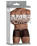 Male Power Mesh Branded Elastic Black
