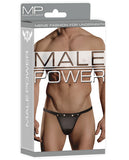 Male Power Rip Off Thong W/studs Black S/m