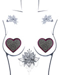 Burlesque Heart N' Soul Crystal Heart Nipztix - Pink-clear O-s