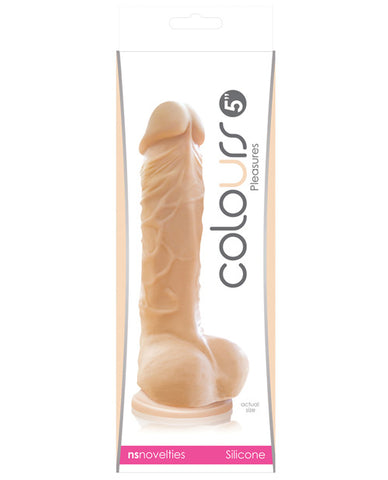 Colours Pleasures 5" Dong W-balls & Suction Cup - White