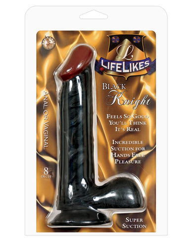 Lifelikes Black Knight 8" Dong W/suction Cup