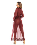 Provence Eyelash Lace Floor Length Robe Zinfandel L-xl