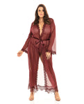 Provence Eyelash Lace Floor Length Robe Zinfandel 1x-2x