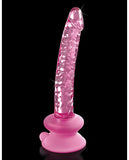 Icicles No. 86 Hand Blown Glass Massager W-suction Cup - Pink