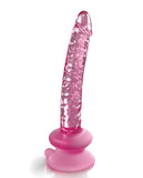 Icicles No. 86 Hand Blown Glass Massager W-suction Cup - Pink