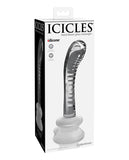 Icicles No. 88 Hand Blown Glass G-spot Massager W-suction Cup -  Clear