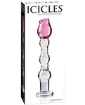 Icicles No. 12 Hand Blown Glass Massager - Clear W-rose Tip