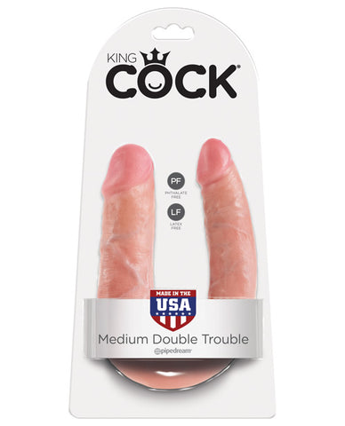 King Cock Medium Double Trouble - Flesh