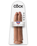 King Cock 11" Two Cocks One Hole - Brown