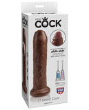 King Cock 7" Uncut Dildo - Brown