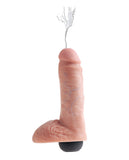 King Cock 8" Squirting Cock W/balls - Flesh