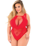 Pink Lipstick Low Blow Cut Out Bodysuit Qn