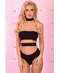 Pink Lipstick Body Bandage Bodysuit Black M/l