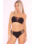 Pink Lipstick Truth Or Bare 2pc Bra Set Black S/m