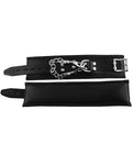 Rouge Padded Leather Wrist Cuffs - Black/red