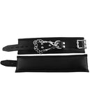 Rouge Padded Leather Wrist Cuffs - Black/red