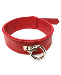 Rouge Plain Leather Collar - Red