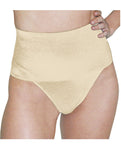 Rago Shapewear Soft Wide Band Thong Shaper Mocha 2x