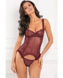 Rene Rofe Grand Finale 2pc Ruffle Teddy Burgundy