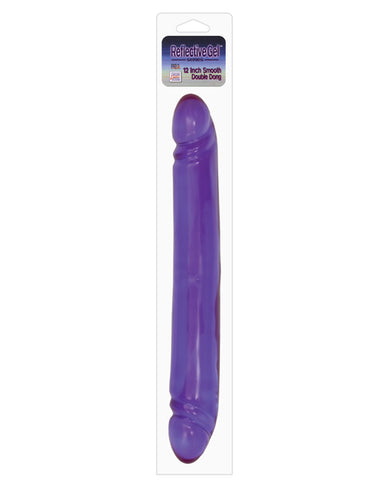 12" Reflective Gel Smooth Double Dong - Lavender
